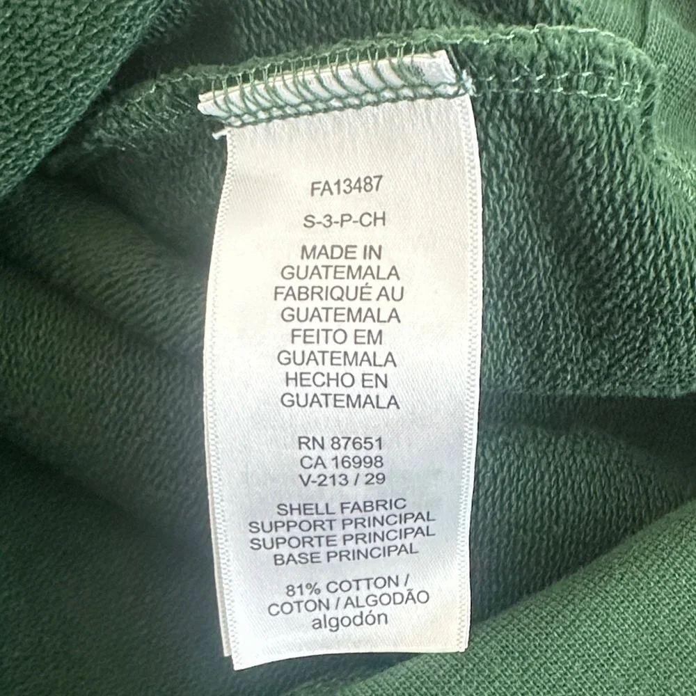 LACOSTE - MEN’S SMALL GREEN LONG SLEEVE HOODIE OVERSIZED CROC LOGO - Picture 7 of 7